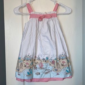 Savannah Pink and White Sundress with Beach Theme